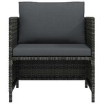 vidaXL Canapé de jardin avec coussins Gris Résine tressée