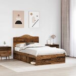 vidaXL Cadre de lit Bois ancien 135 x 190 cm Pin massif