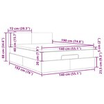 vidaXL Lit ottoman avec matelas noir 140x190 cm tissu