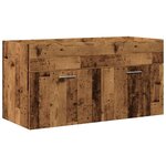 vidaXL Armoire lavabo de salle de bain avec bassin intégré vieux bois