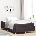 vidaXL Lit à ressorts Marron foncé et Blanc 120 x 190 cm tissu