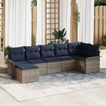 vidaXL Ensemble de canapé de jardin avec coussin Gris polyrotin