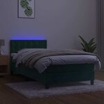 vidaXL Sommier à lattes de lit avec matelas et LED Vert foncé 80x200cm