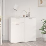 vidaXL Buffet Blanc brillant 80x36x75 cm Aggloméré