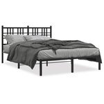 vidaXL Cadre de lit métal sans matelas avec tête de lit noir 120x200cm