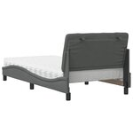 vidaXL Lit avec matelas gris foncé 100x200 cm tissu