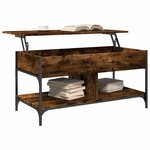 vidaXL Table basse chêne fumé 100x50x50 cm bois d'ingénierie et métal