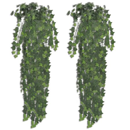 vidaXL Plantes artificielles 2 Pièces Lierre Vert 90 cm