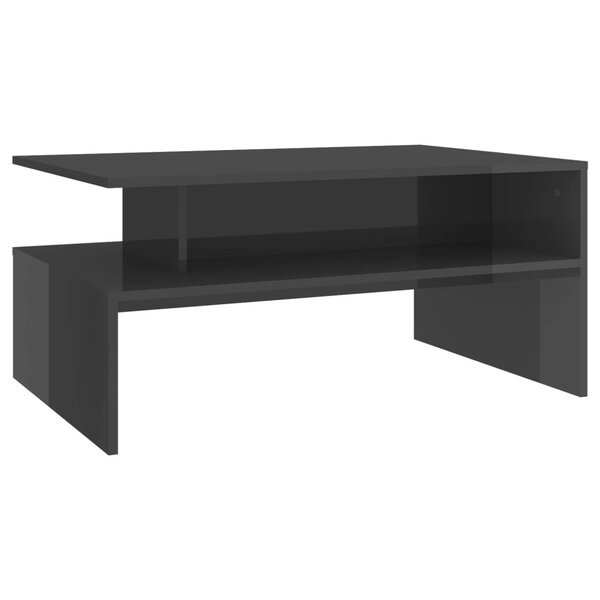 vidaXL Table basse Gris brillant 90x60x42 5 cm Aggloméré