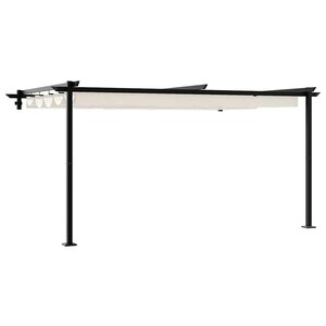vidaXL Gazebo mural Crème Acier