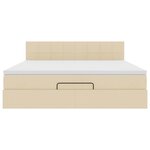 VidaXL Cadre de lit ottoman avec matelas crème 180x200 cm tissu