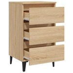 vidaXL Table de chevet avec pieds en métal chêne sonoma 40x35x69 cm