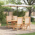 vidaXL Ensemble de salle à manger pour jardin Pliant 5 Pièces Beige