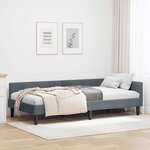 vidaXL Cadre de lit d'angle avec tête de lit Gris foncé 80 x 200 cm
