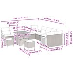 vidaXL Ensemble de canapé de jardin avec coussin 13 Pièces Gris