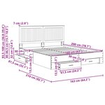 vidaXL Cadre de lit Gris Sonoma 160 x 200 cm Bois d'ingénierie