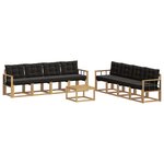 vidaXL Ensemble de canapés d'extérieur 9 pc Blanc et noir