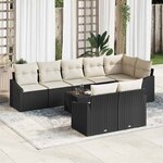 vidaXL Ensemble de canapé de jardin 9 Pièces Noir Poly rotin