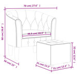 vidaXL Fauteuil avec repose-pied gris clair velours