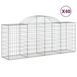 vidaXL Paniers à gabions arqués 40 Pièces 200x50x80/100 cm Fer galvanisé