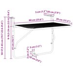 vidaXL Table de balcon Blanc 60x40 cm Acier