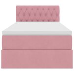 vidaXL Lit de Rangement avec matelas Rose 90 x 200 cm Velours