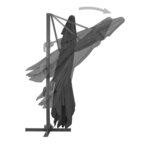vidaXL Parasol de jardin déporté avec mât en aluminium 400 x 300 cm Anthracite