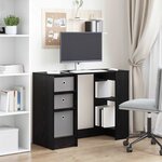 vidaXL Bureau Chêne noir Bois d'ingénierie 100 x 40 x 75 cm