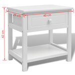 vidaXL Table de chevet Bois Blanc