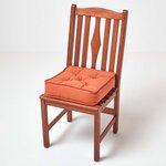 Galette de chaise coussin rehausseur en coton Terracotta  40 x 40 x 10 cm - HOMESCAPES
