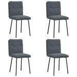 vidaXL Chaises à manger lot de 4 Gris foncé Velours