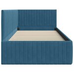 vidaXL Cadre de lit d'angle avec tête de lit Bleu 90 cm x 190 cm tissu