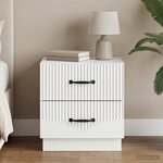 vidaXL Cabinet de chevet Blanc 43 x 34 5 x 44 5 cm Bois d'ingénierie