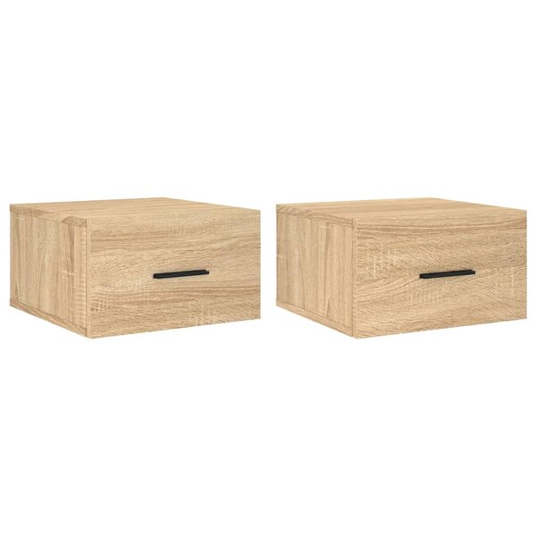 vidaXL Tables de chevet murales 2 Pièces chêne sonoma 35x35x20 cm
