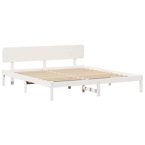 vidaXL Cadre de lit Blanc 180 x 200 cm Bois massif en pin