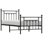 vidaXL Cadre de lit métal sans matelas avec pied de lit noir 90x200 cm