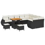 vidaXL Ensemble de canapé de jardin 12 Pièces Noir polyrotin