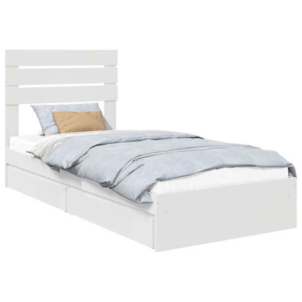 vidaXL Lit de Rangement Blanc 75 x 190 cm Bois d'ingénierie