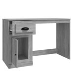 Bureau table poste de travail meuble d'ordinateur informatique étude avec tiroir sonoma 115 x 50 x 75 cm bois d'ingénierie gris 02_0023458