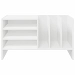 vidaXL Meuble à vinyles Blanc 78 5 x 35 x 45 cm Bois d'ingénierie