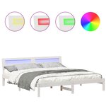 vidaXL Cadre de lit avec tête de lit Blanc 180 x 200 cm Pin massif