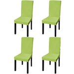 vidaXL Housse de chaise droite extensible 4 Pièces vert