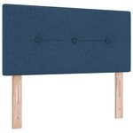 vidaXL Lit à ressort avec matelas  bleu  100 x 200 cm  en tissu.