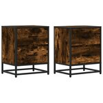 vidaXL Tables de chevet 2 Pièces chêne fumé 40x31x50 cm bois ingénierie