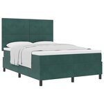 vidaXL Lit à ressorts avec tête de lit Vert foncé 140 x 200 cm Velours