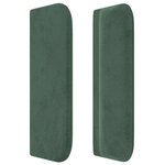 vidaXL Tête de lit avec oreilles Vert foncé 103x16x78/88 cm Velours
