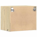 vidaXL Table de chevet murale avec lumières LED chêne sonoma