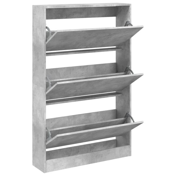 vidaXL Armoire à chaussures gris béton 80x21x125 5cm bois d'ingénierie