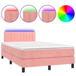 vidaXL Sommier à lattes de lit avec matelas et LED Rose 120x200cm