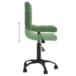 vidaXL Chaise pivotante de salle à manger Vert foncé Velours